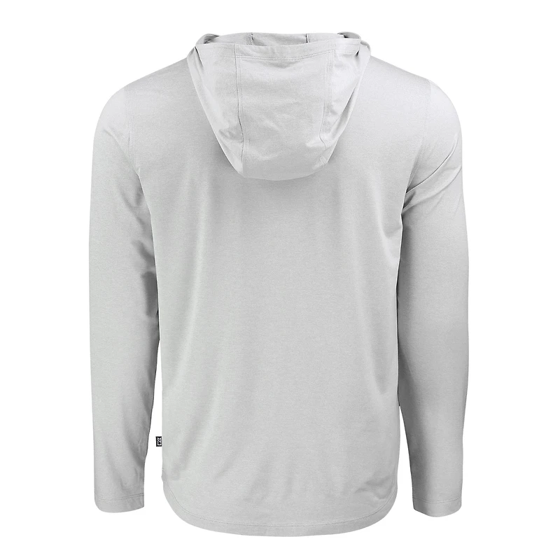 Men's Cutter & Buck Gray Fresno State Bulldogs Coastline Epic Comfort Eco Recycled Long Sleeve Hoodie T-Shirt