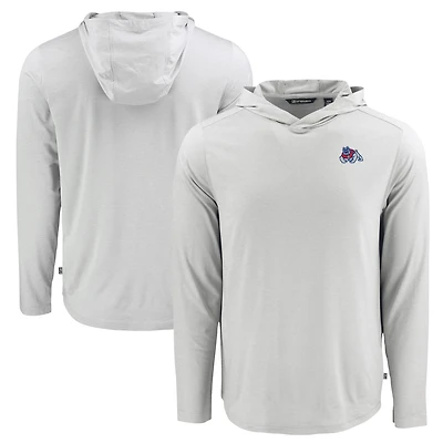 Men's Cutter & Buck Gray Fresno State Bulldogs Coastline Epic Comfort Eco Recycled Long Sleeve Hoodie T-Shirt