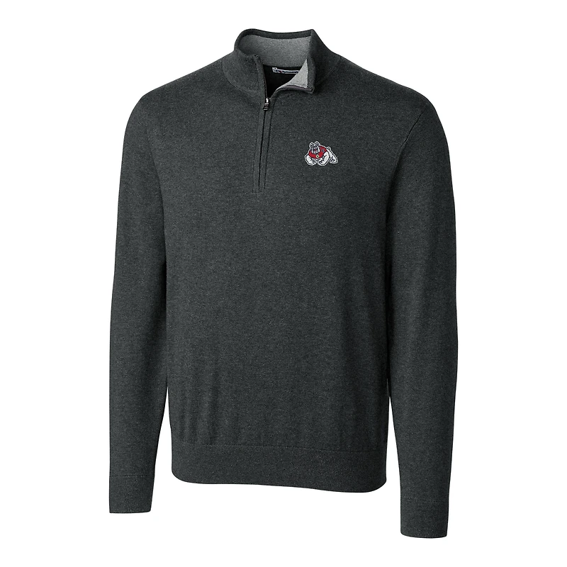 Veste demi-zippée Lakemont pour homme, couleur anthracite chiné, style Fresno State Bulldogs, grandes tailles