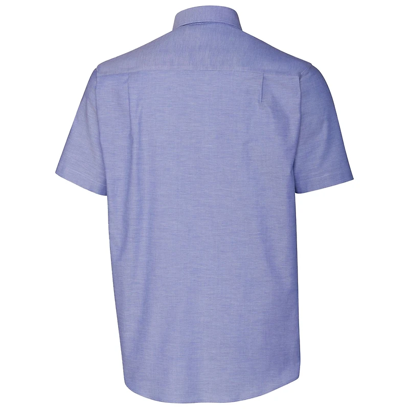 Men's Cutter & Buck Powder Blue Fresno State Bulldogs Vault Stretch Oxford Short Sleeve Button-Down Shirt