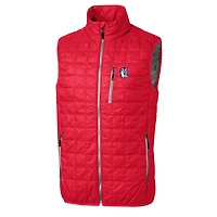 Gilet zippé Rainier pour homme, modèle Cutter & Buck Red Fresno State Bulldogs, taille grande et taille, College Vault
