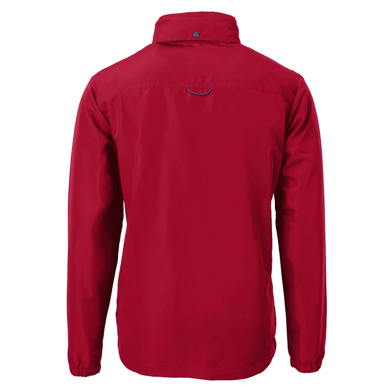 Men's Cutter & Buck Red Fresno State Bulldogs Charter Eco Recycled Full-Zip Jacket