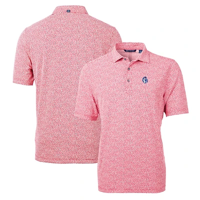 Polo Cutter & Buck rouge pour homme Fresno State Bulldogs Virtue Eco Pique Botanical Recycled