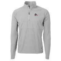 Men's Cutter & Buck Silver Fresno State Bulldogs Adapt Eco Knit Hybrid Recycled Quarter-Zip Pullover Top