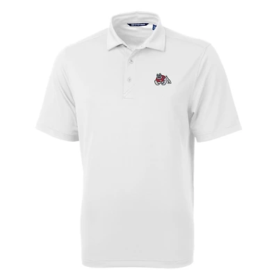 Men's Cutter & Buck White Fresno State Bulldogs Big Tall Virtue Eco Pique Recycled Polo