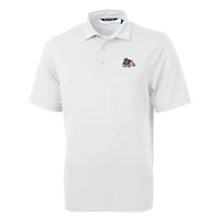 Men's Cutter & Buck White Fresno State Bulldogs Big Tall Virtue Eco Pique Recycled Polo