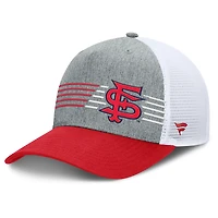 Men's Fanatics Heather Gray/Red Fresno State Bulldogs Profile Trucker Adjustable Hat