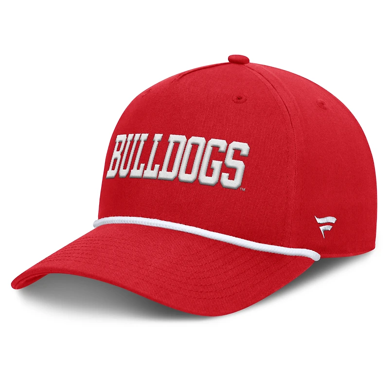 Casquette ajustable Fanatics rouge Fresno State Bulldogs avec corde de balle de faute pour homme