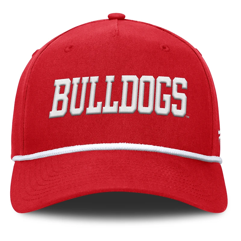 Men's Fanatics Red Fresno State Bulldogs Foul Ball Rope Adjustable Hat