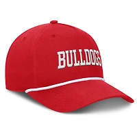 Men's Fanatics Red Fresno State Bulldogs Foul Ball Rope Adjustable Hat