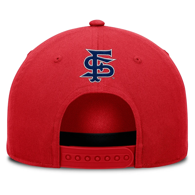 Casquette ajustable Fanatics rouge Fresno State Bulldogs avec corde de balle de faute pour homme