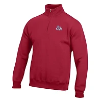 Men's Red Fresno State Bulldogs Big Cotton Quarter-Zip Pullover Sweatshirt