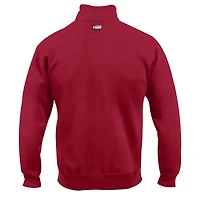 Men's Red Fresno State Bulldogs Big Cotton Quarter-Zip Pullover Sweatshirt