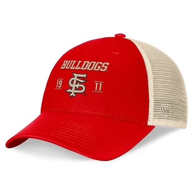 Men's Top of the World Red Fresno State Bulldogs Heritage Waylon Trucker Adjustable Hat