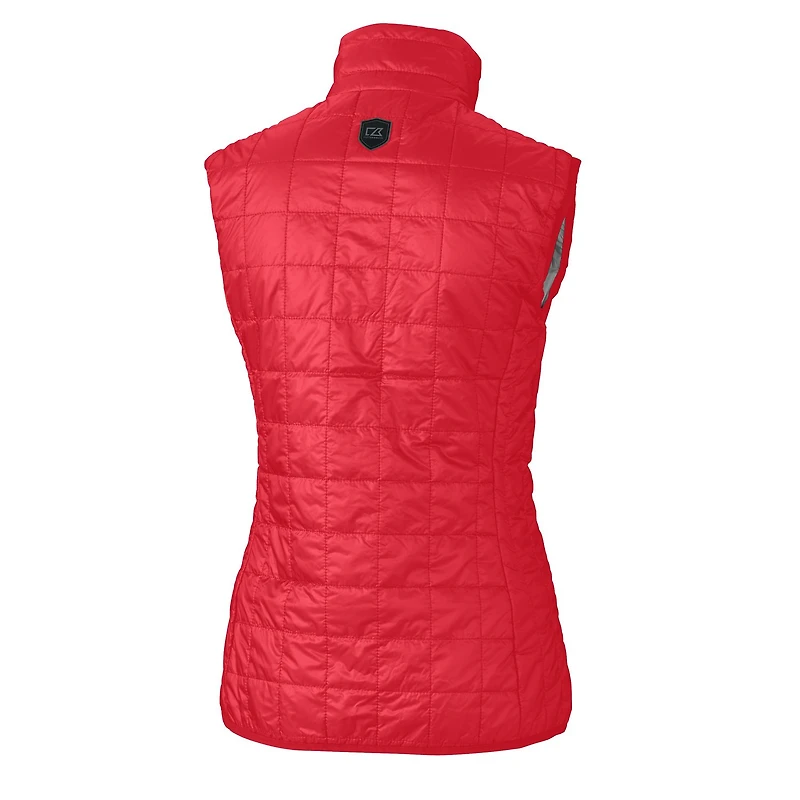 Women's Cutter & Buck Red Fresno State Bulldogs Vault Rainier PrimaLoft Eco Full-Zip Puffer Vest