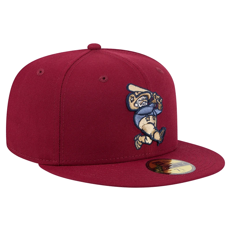 Casquette ajustée 59FIFTY pour homme New Era bordeaux Frisco RoughRiders Authentic Collection