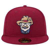 Casquette ajustée 59FIFTY pour homme de la collection authentique Frisco RoughRiders New Era bordeaux