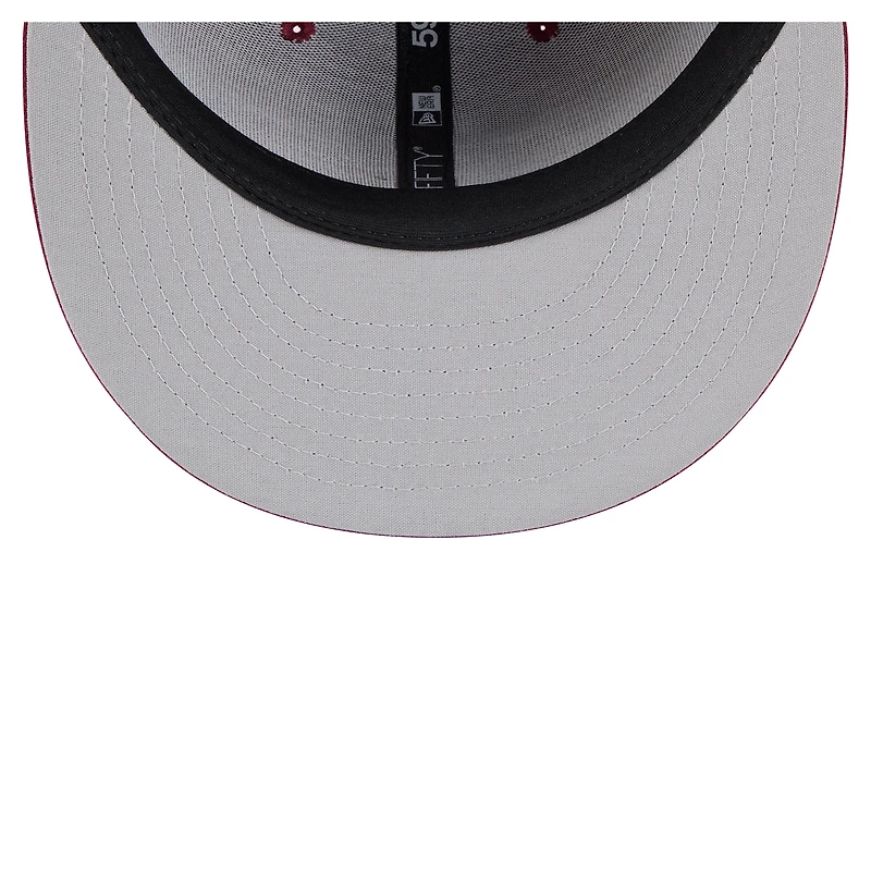 Casquette ajustée 59FIFTY pour homme de la collection authentique Frisco RoughRiders New Era bordeaux