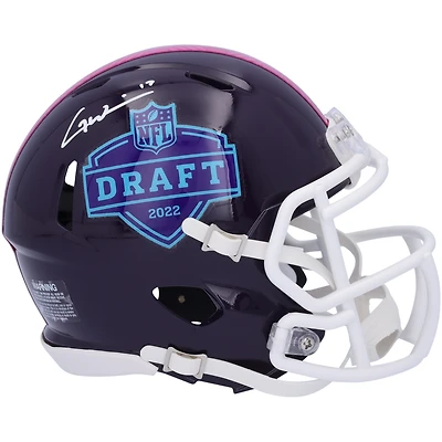 Garrett Wilson New York Jets Autographed Riddell 2022 NFL Draft Speed Mini Helmet