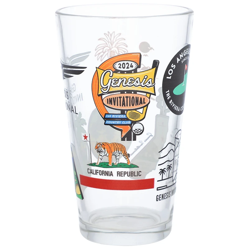 2024 Genesis Invitational 16oz. Verre à pinte dispersé