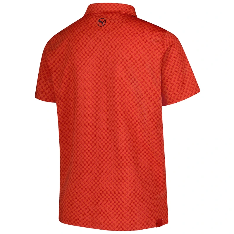 Boy's Youth Puma Orange Genesis Invitational Micro Floral MATTR Polo