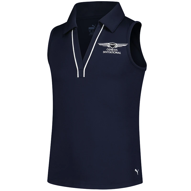 Polo sans manches Puma Genesis Invitational bleu marine pour fille