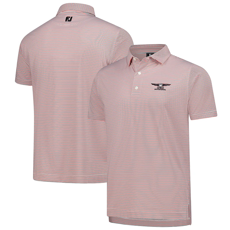Men's FootJoy  Coral Genesis Invitational Emory Stripe Lisle ProDry Polo