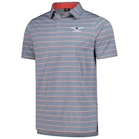 Men's FootJoy  Gray Genesis Invitational ProDry Classic Stripe Lisle Polo