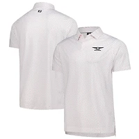Polo piqué extensible blanc Genesis Invitational ProDry Bounce Print de FootJoy pour homme