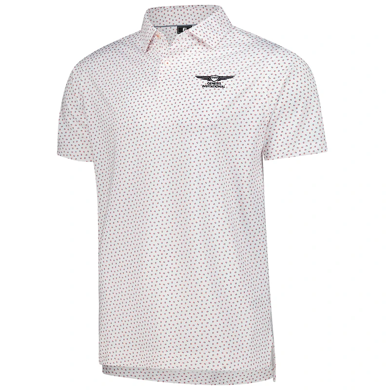 Polo piqué extensible blanc Genesis Invitational ProDry Bounce Print de FootJoy pour homme
