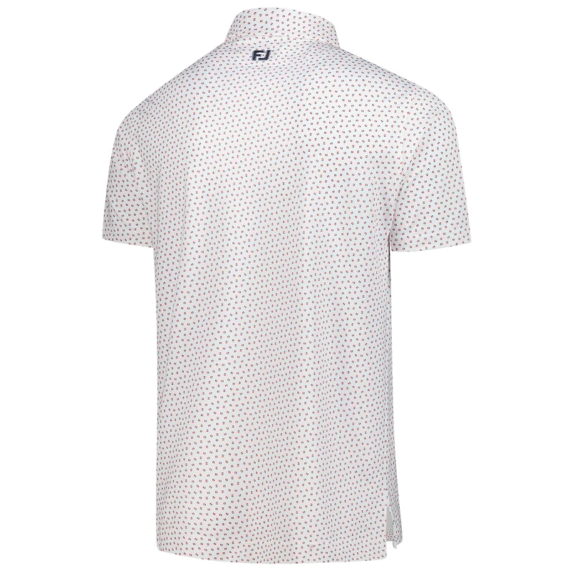 Polo piqué extensible blanc Genesis Invitational ProDry Bounce Print de FootJoy pour homme
