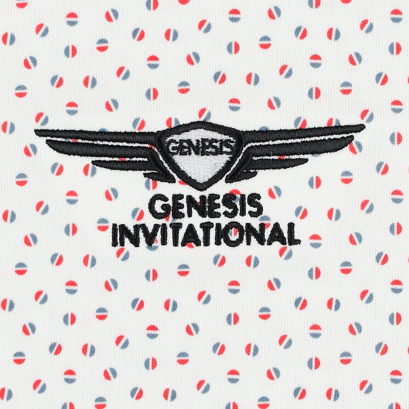 Polo piqué extensible blanc Genesis Invitational ProDry Bounce Print de FootJoy pour homme