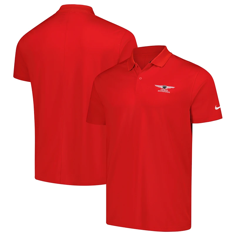 Men's Nike  Red Genesis Invitational Performance Victory Solid Polo