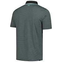 Men's Puma  Black Genesis Invitational Elevated Stripe Mattr Polo