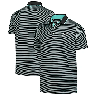 Men's Puma  Black Genesis Invitational Elevated Stripe Mattr Polo