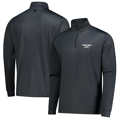 Pull FootJoy Genesis Invitational noir à motif pied-de-poule et fermeture éclair 1/4 pour homme