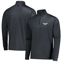 Pull FootJoy Genesis Invitational noir à motif pied-de-poule et fermeture éclair 1/4 pour homme