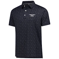 Men's FootJoy Black Genesis Invitational ProDry Wingtip Floral Lisle Polo