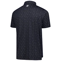 Men's FootJoy Black Genesis Invitational ProDry Wingtip Floral Lisle Polo