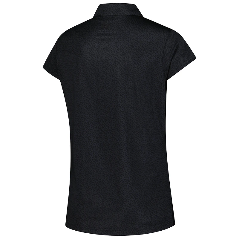 Women's FootJoy  Black Genesis Invitational Printed Cap Sleeve Polo