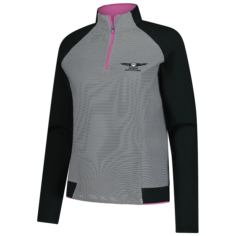 Sweat-shirt à glissière quart de tour noir Genesis Invitational FootJoy pour femme