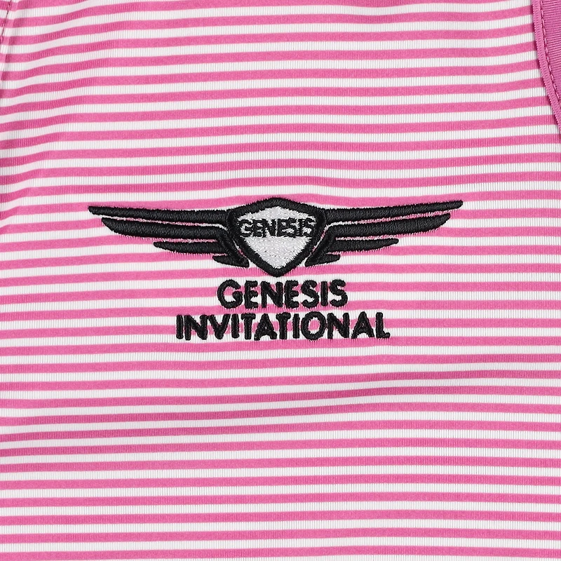 Polo sans manches à rayures roses Genesis Invitational de FootJoy pour femme