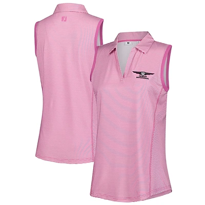 Women's FootJoy  Pink Genesis Invitational Stripe Sleeveless Polo