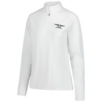 Women's Puma  White Genesis Invitational You-V Quarter-Zip Pullover