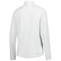 Women's Puma  White Genesis Invitational You-V Quarter-Zip Pullover