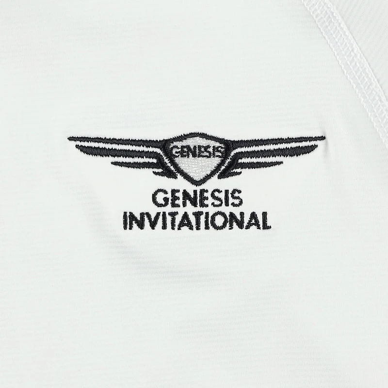 Women's Puma  White Genesis Invitational You-V Quarter-Zip Pullover