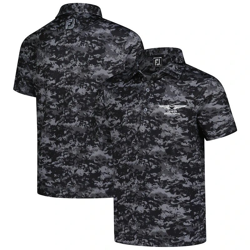 Youth FootJoy  Black Genesis Invitational Cloud Camo Polo