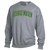 Men's ComfortWash Gray George Mason Patriots Garment Dyed Fleece Crewneck Pullover Sweatshirt