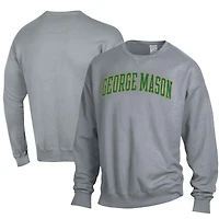 Men's ComfortWash Gray George Mason Patriots Garment Dyed Fleece Crewneck Pullover Sweatshirt
