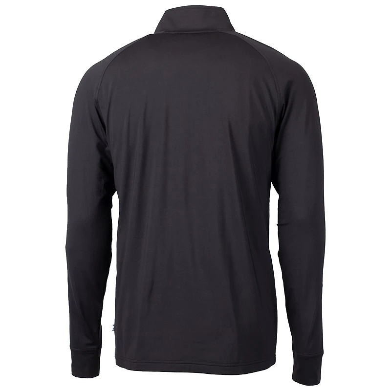 Men's Cutter & Buck Black George Mason Patriots Adapt Eco Knit Stretch Recycled Quarter-Zip Pullover Top